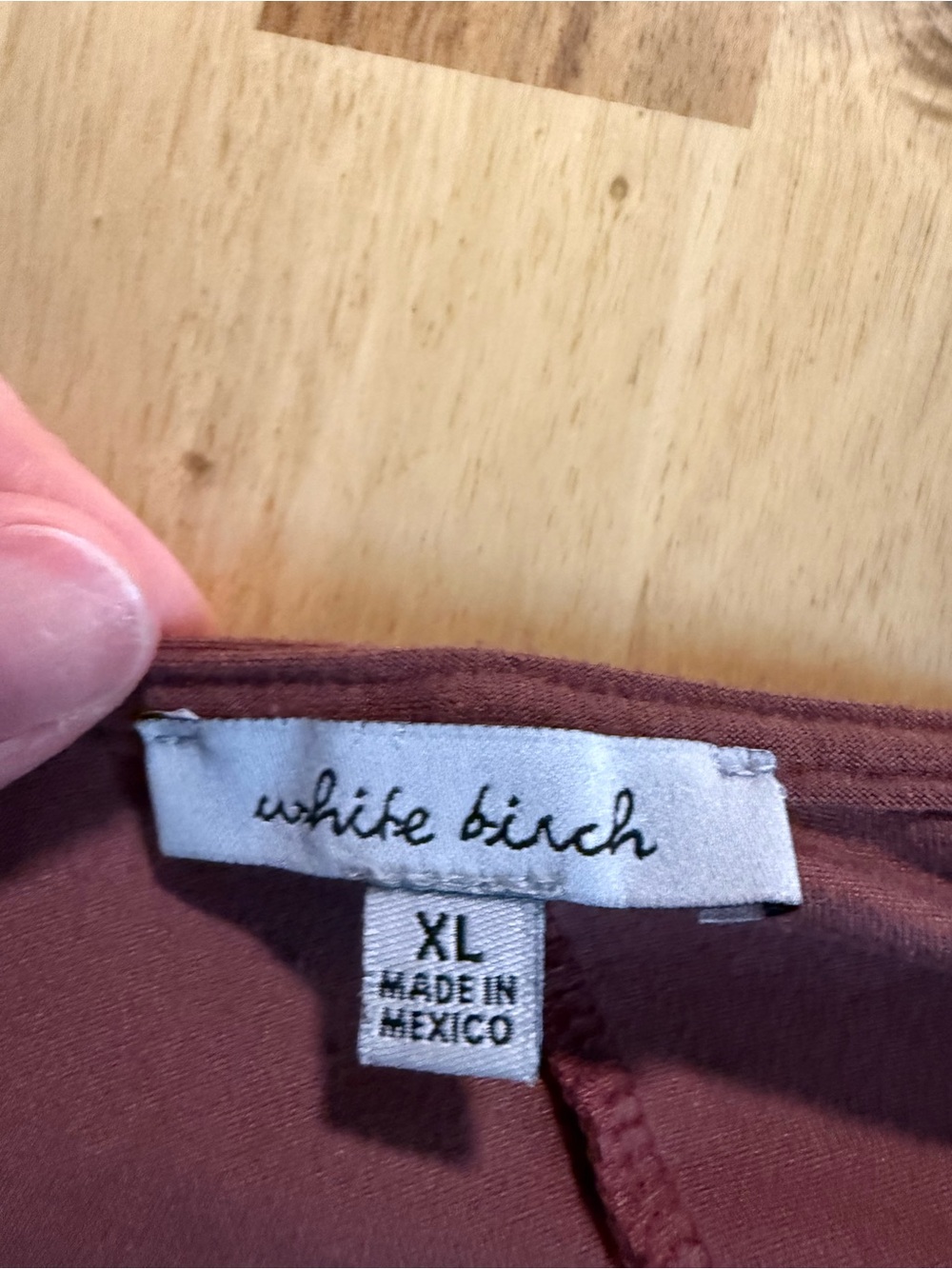white birch V-Neck Long Sleeve Top in mauve - Picture 2 of 8